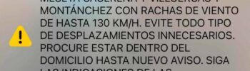 Mensaje de emergencia del sistema ES-Alert en Extremadura.