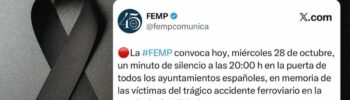 convocatoria minuto silencio accidente ferroviario toledo por FEMP